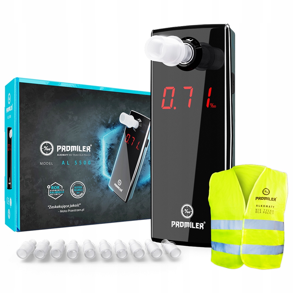 Polovodičový alkohol tester Promiler AL5500, čierny